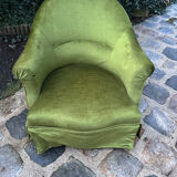 Fauteuil crapaud en velours vert