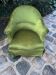 Green velvet armchair