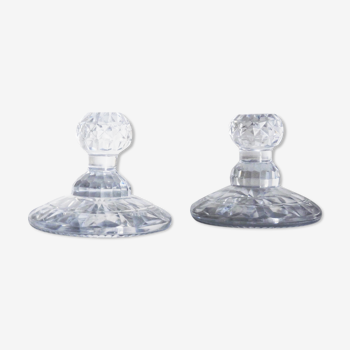 2 paperweight glass cut crystal shape handle