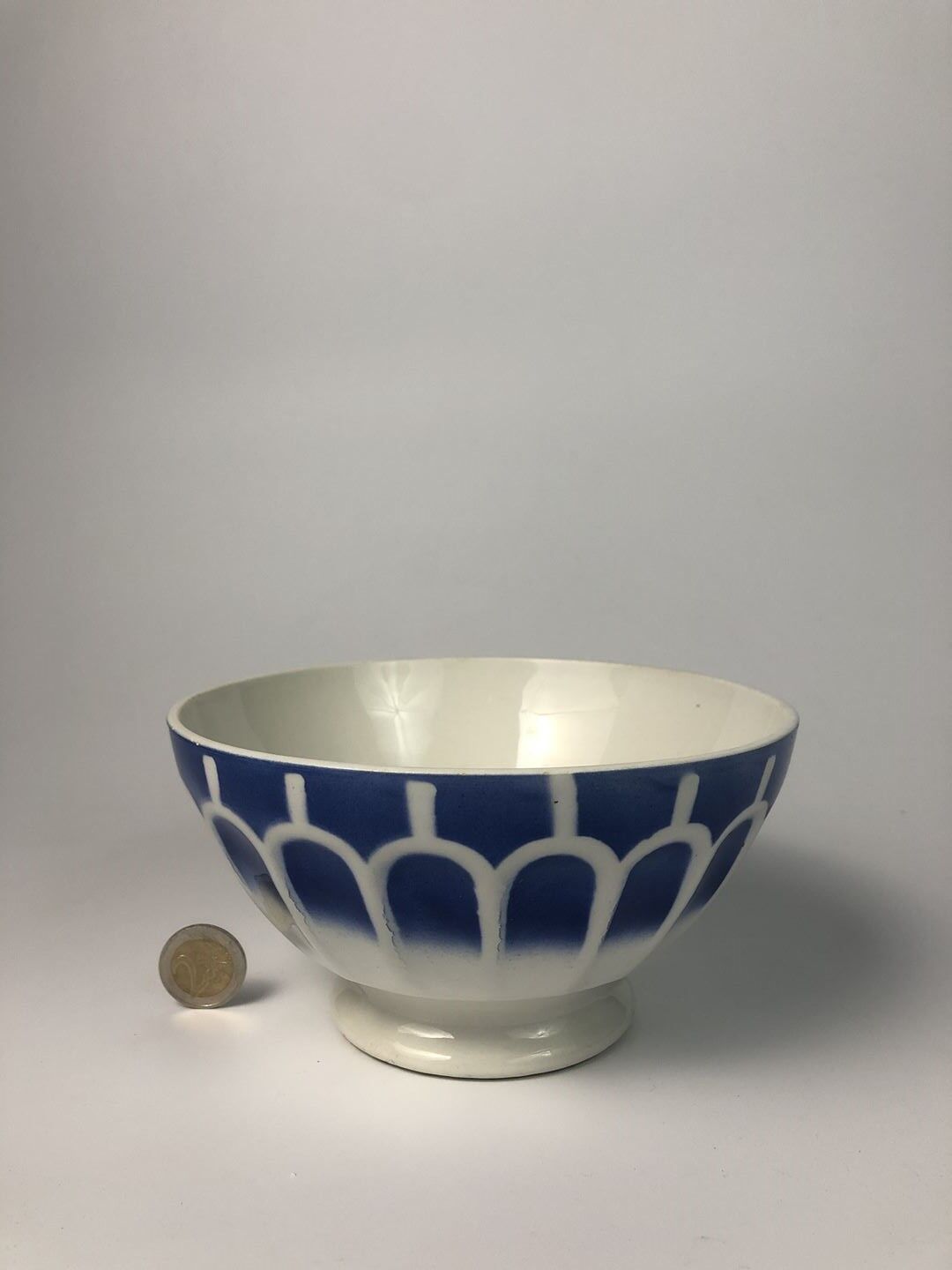 Old Vintage Large Faceted Bowl