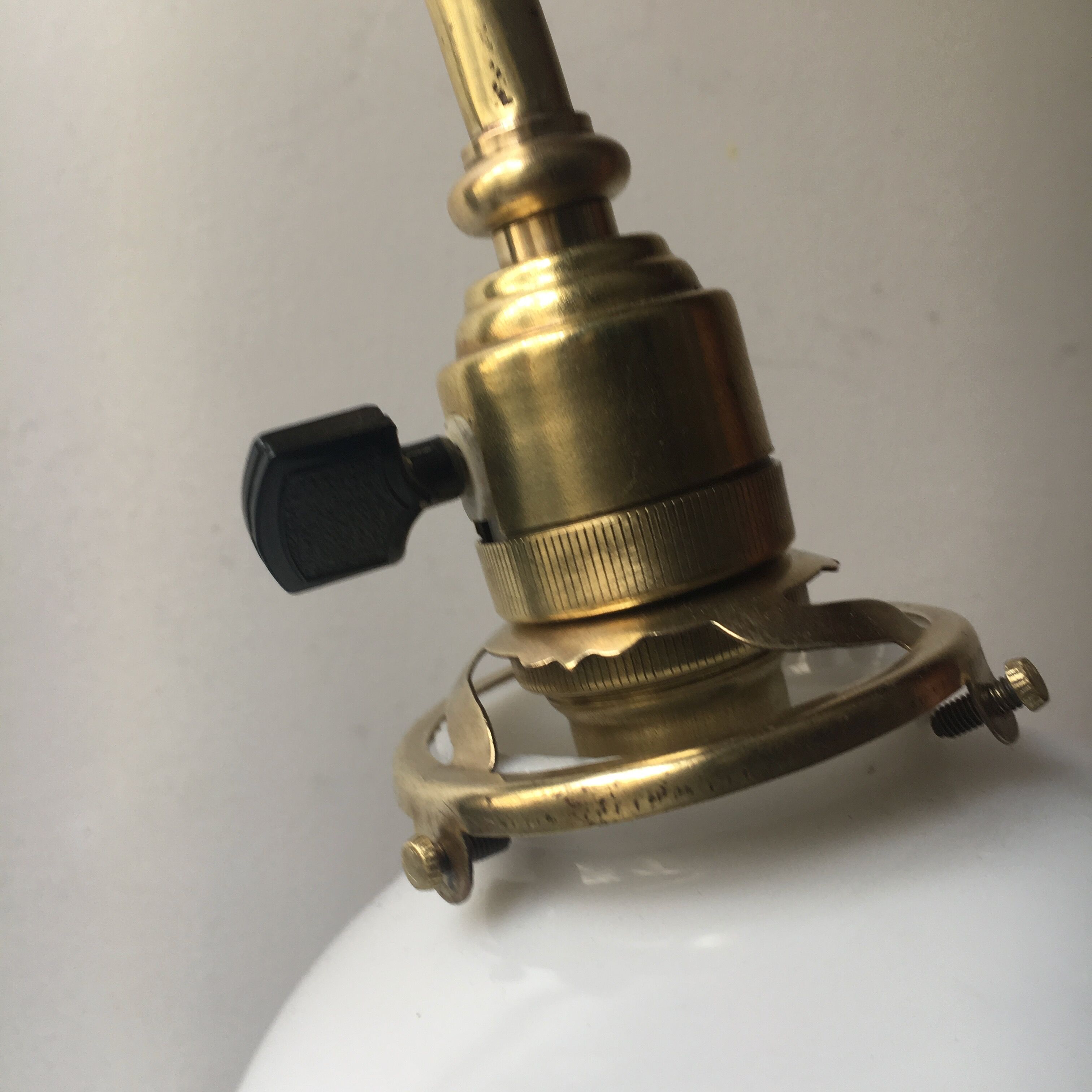 Old with opaline gooseneck desk lamp