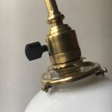 Old with opaline gooseneck desk lamp