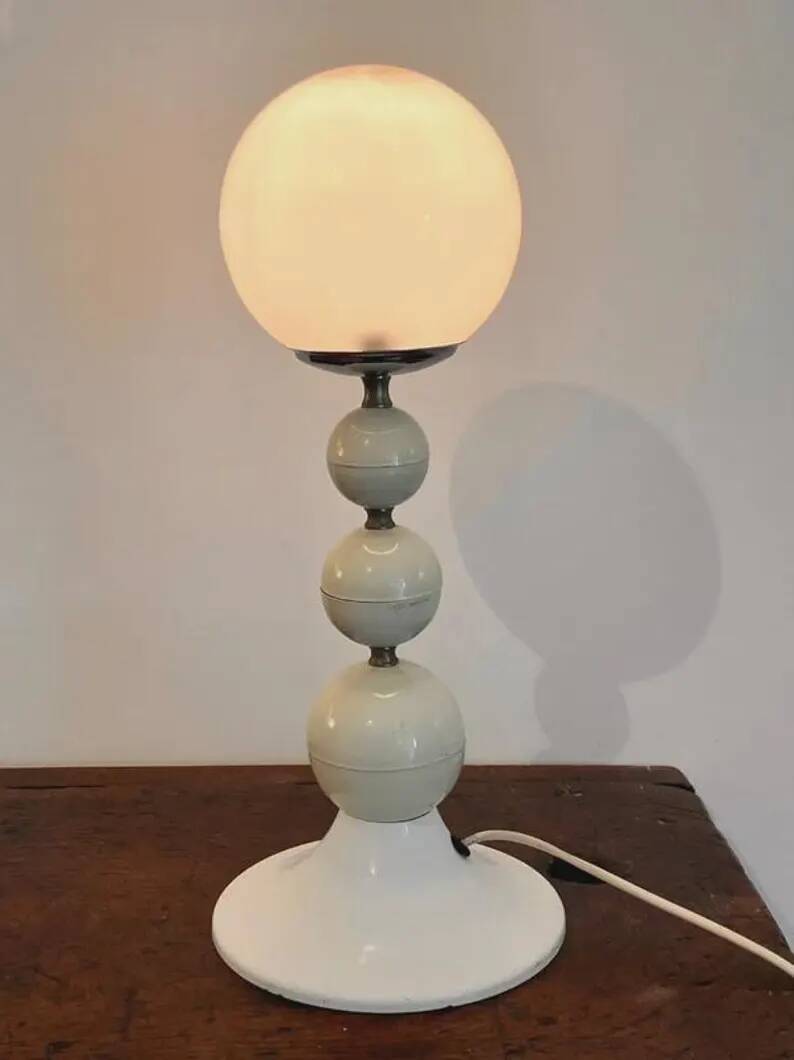 Space Age Table Lamp Goffredo Reggiani Italy 1970 | Vintage Italian Design Light Metal Chrome Living Room Lighting