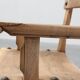 Brutalist armchair with carved rosettes and nailed wooden seat, Spain