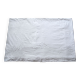 Drap ancien broderie main et monogramme
