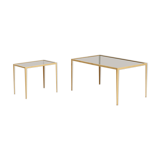 Set of Two Side Tables with a Brass Frame - 1960's