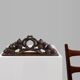 Oak pediment with hand-carved oak leaves around a wreath, France ca. 1850