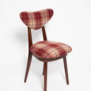 Classic Scottish chair in red burgundy tartan pattern, mid-century, Europe, 1960s.
