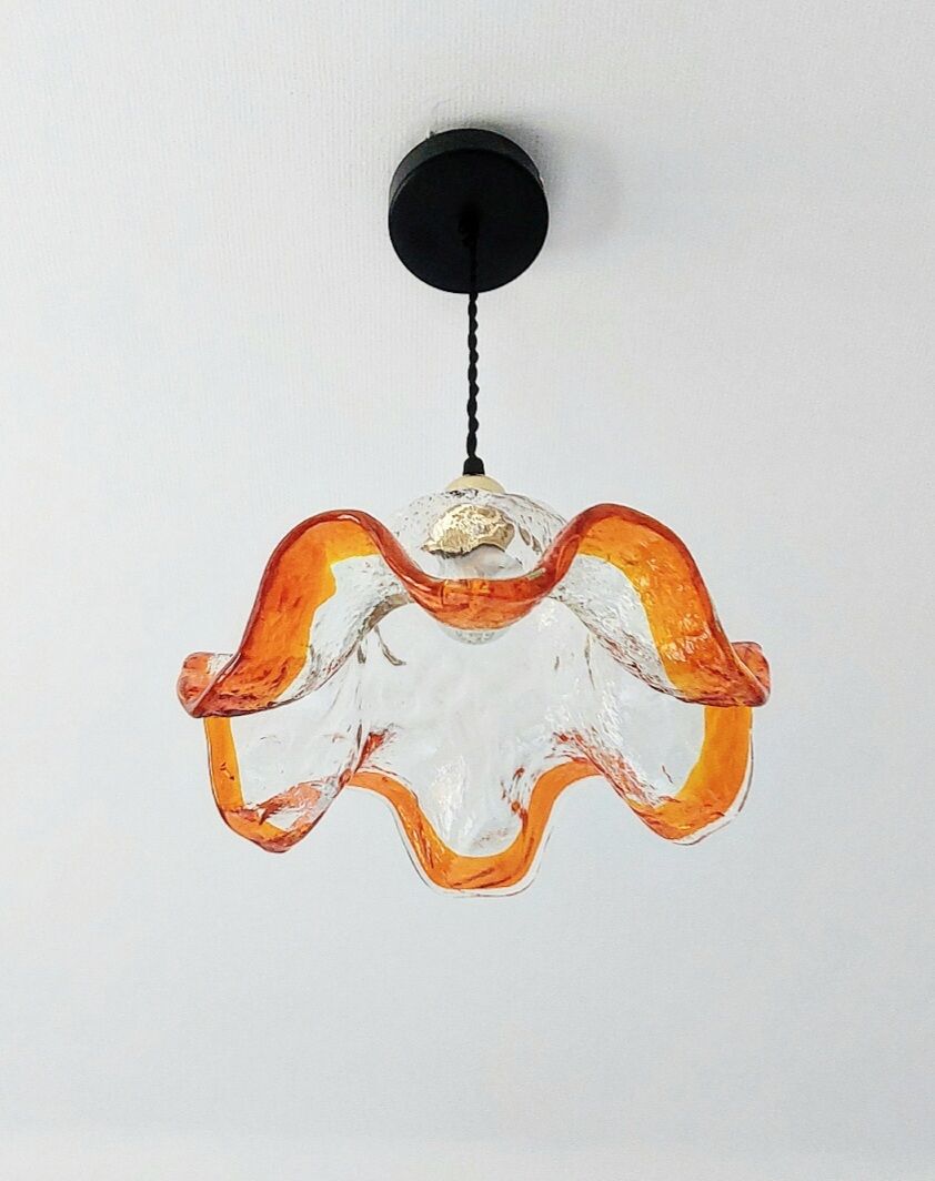 Suspension vintage verre moulé