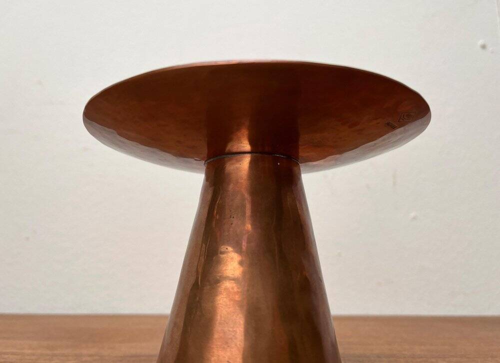 Handmade German copper candlestick from the mid-century by AWD, 1960s.