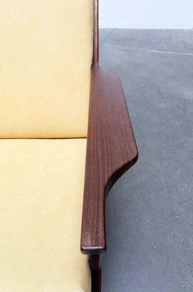 Mid-century Danish rocking chair set with footrest by Poul Volther for Frem Røjle, 1960s.