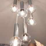 Vintage 1960s/70s 6-light waterfall chandelier pendant light