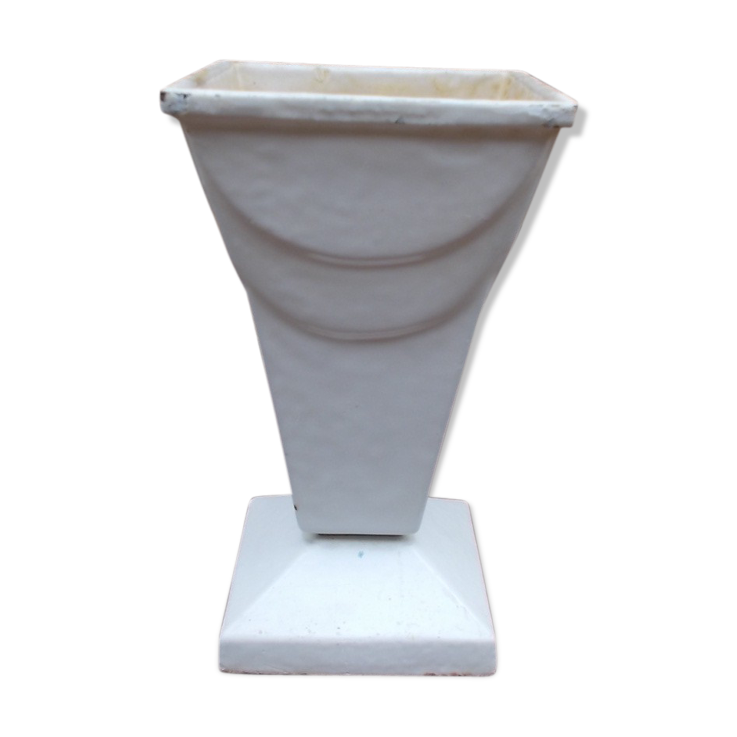 White cast iron vase