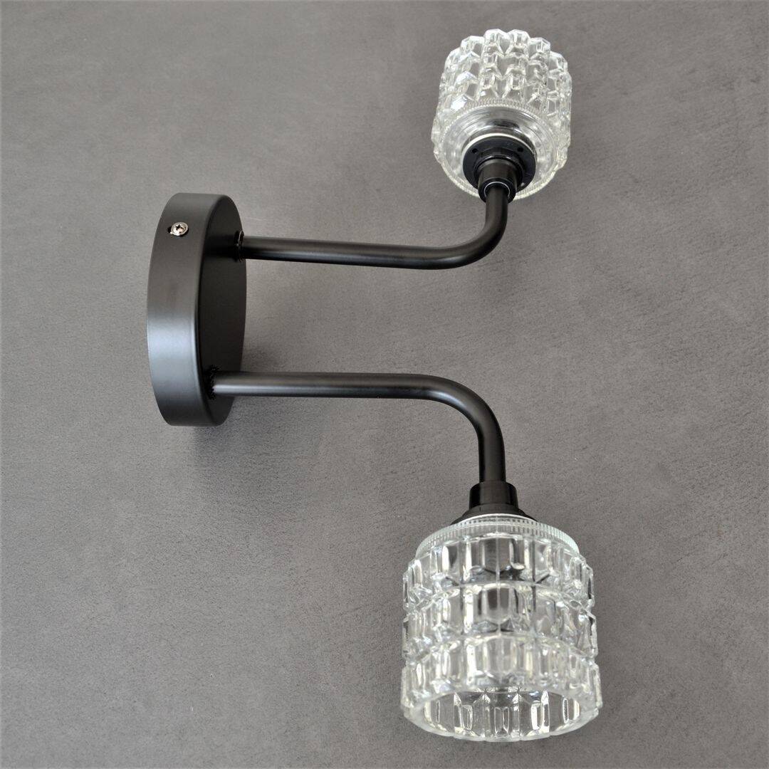 Double cut glass wall light