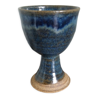 Bluish glazed stoneware cut
