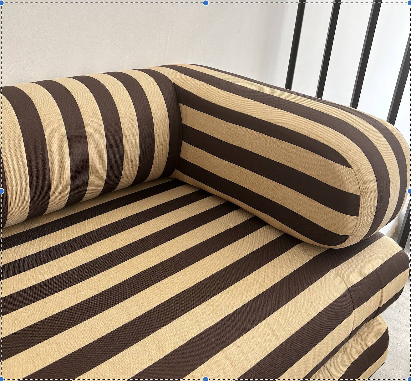 Beige and brown sofa vintage guest bed