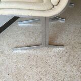Set of 4 chairs in cream velvet seventies