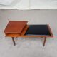 Vtg Mid Century Teak Vinyl Hallway Telephone Chair Table Bench Stool Danish 70s