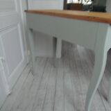 Console, side desk of beautiful craftsmanship re-enchanted in verdigris