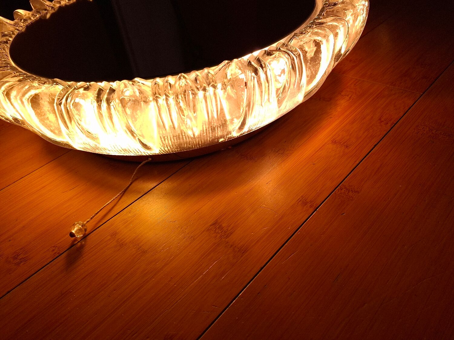 1970s mirror with glass frame