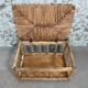 Storage bench in wood and straw (renovated)