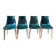Set of 4 fantasy design chairs – brand: Cancio (wood & polycarbonate)