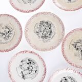 Set of 8 old talking plates - Digoin