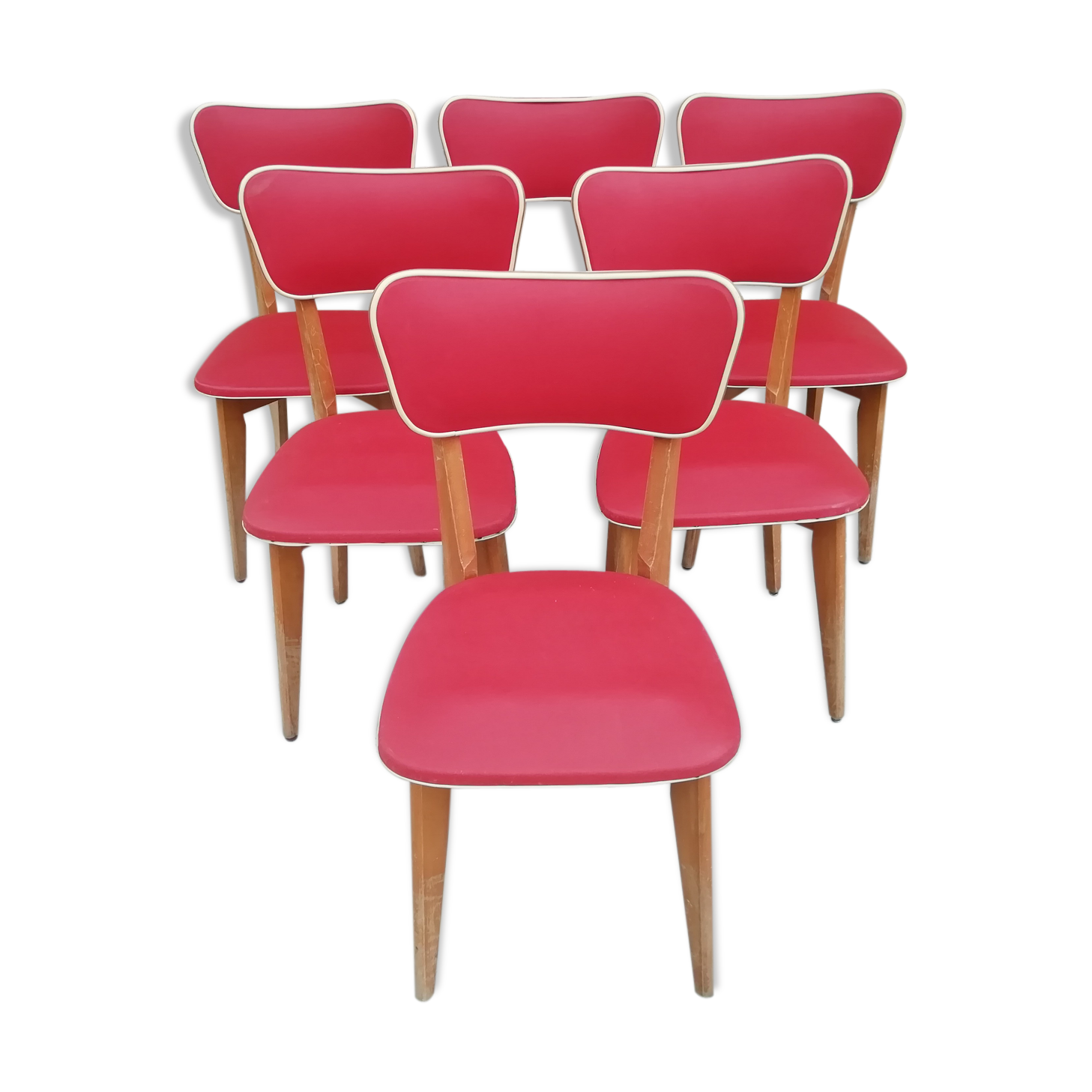 Lot of 6 Scandinavian chairs 50s