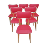 Lot of 6 Scandinavian chairs 50s
