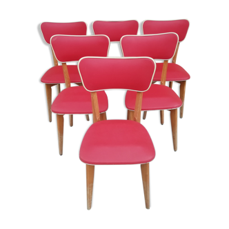 Lot of 6 Scandinavian chairs 50s