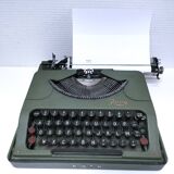 Rooy portable typewriter 1950s khaki metal