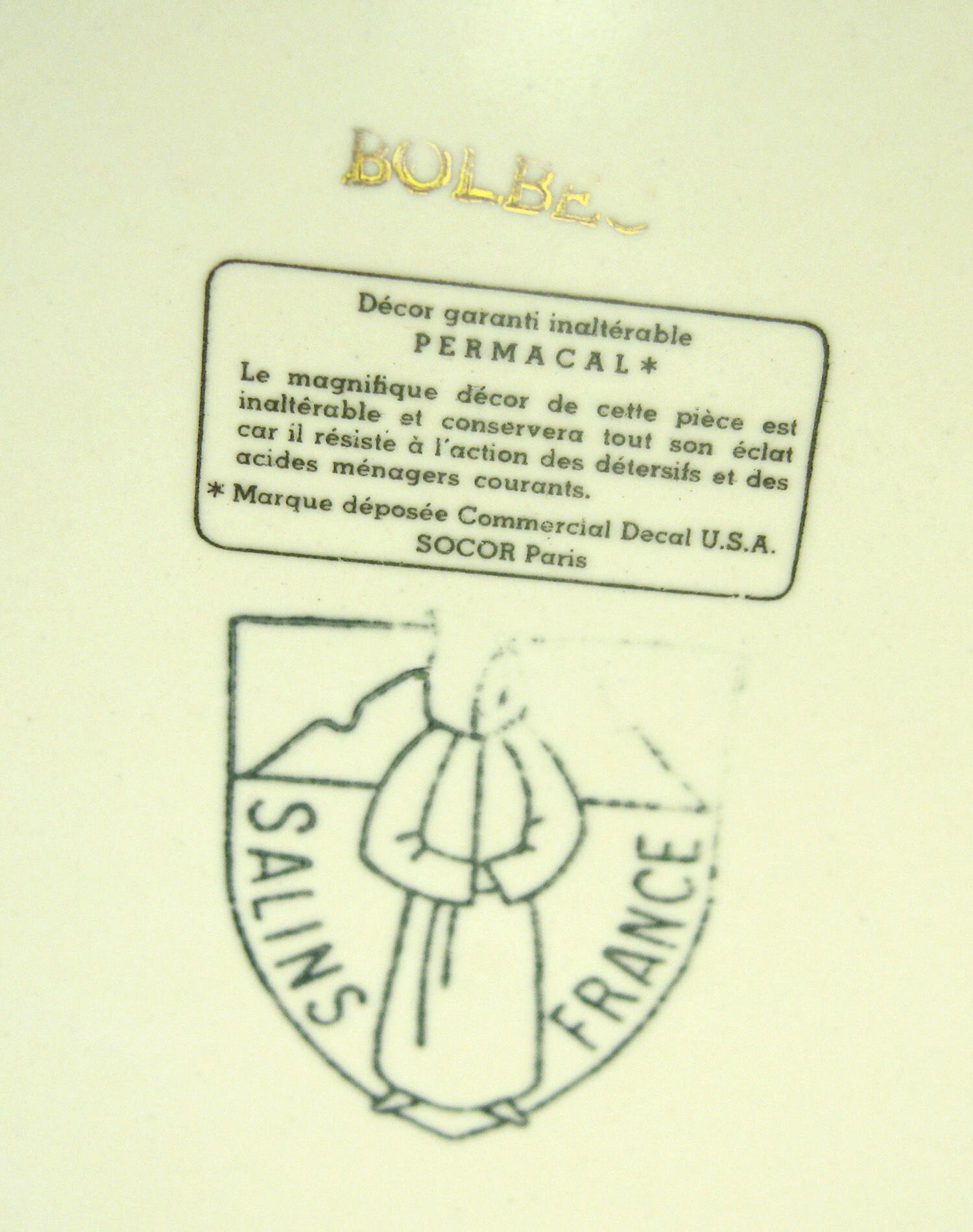 Ceramic serving dish - Bolbec floral decoration - Salins France - vintage 50s