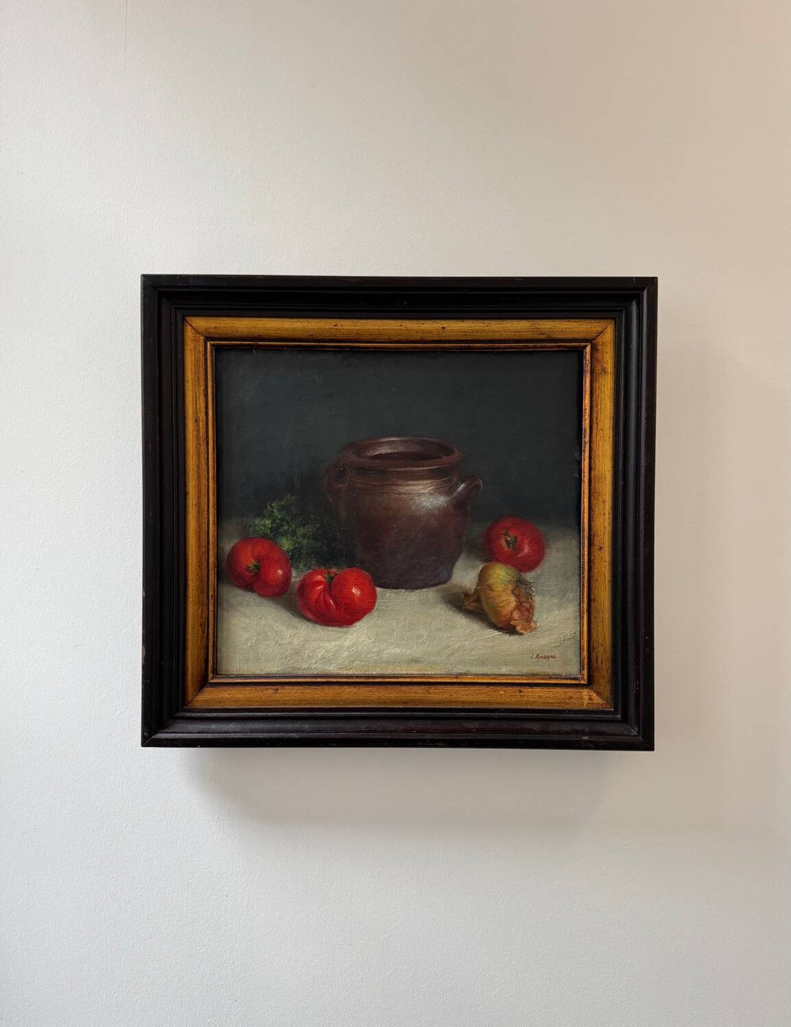 Tableau nature morte huile sur toile ancienne