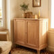 Louis XVI buffet, shallow, stripped, made of solid mahogany, 1950.