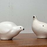 Vintage handmade ceramic bird whistles Riekko by Punainen Paja and Lintupaja, Finland, 1970s, set of 2.