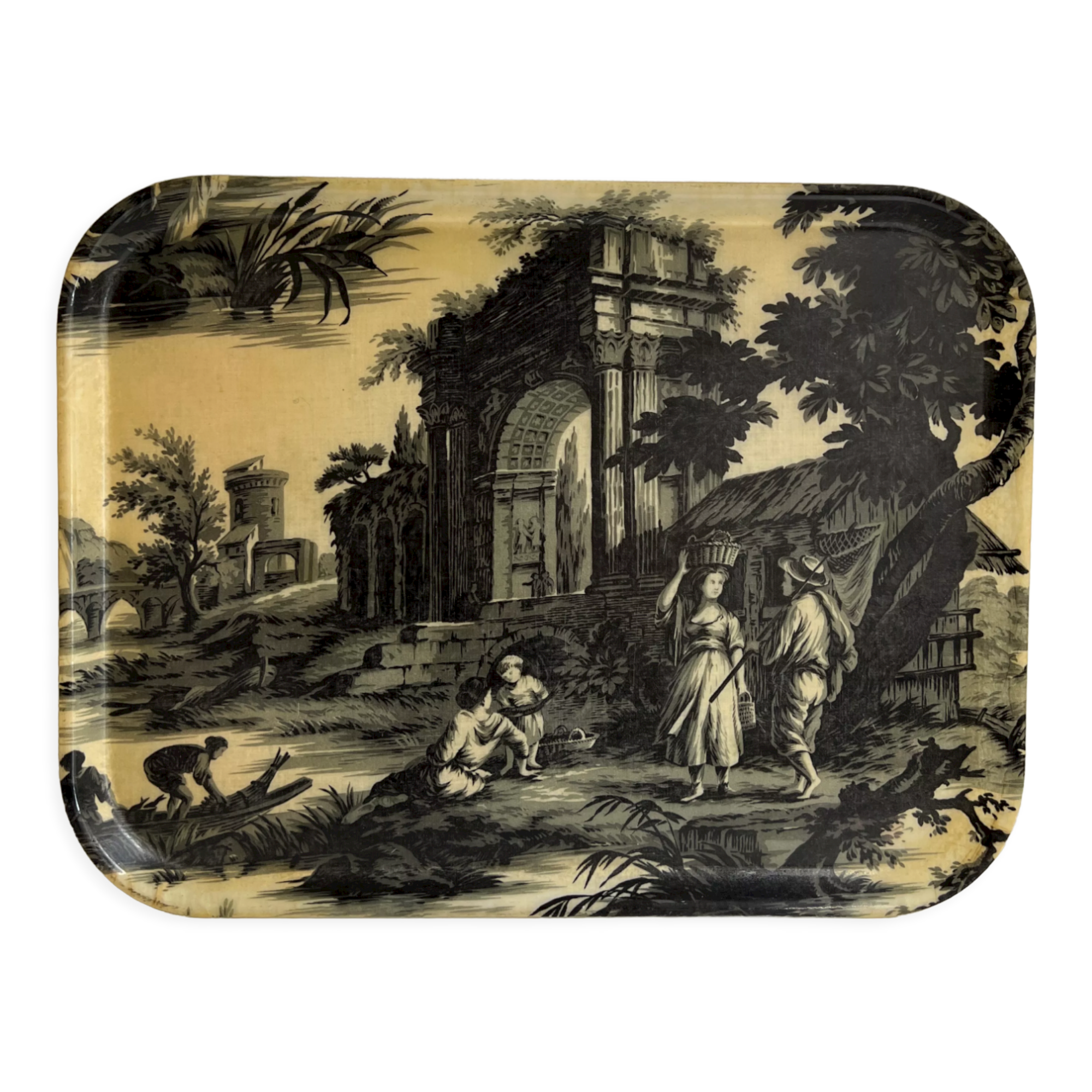 Fiberglass top canvas de Jouy style