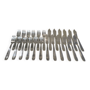 12 fish cutlery sets 24p silver plated Noel Collet Grand Prix Monaco