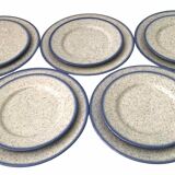 Set of 10 plates in stoneware from Poland