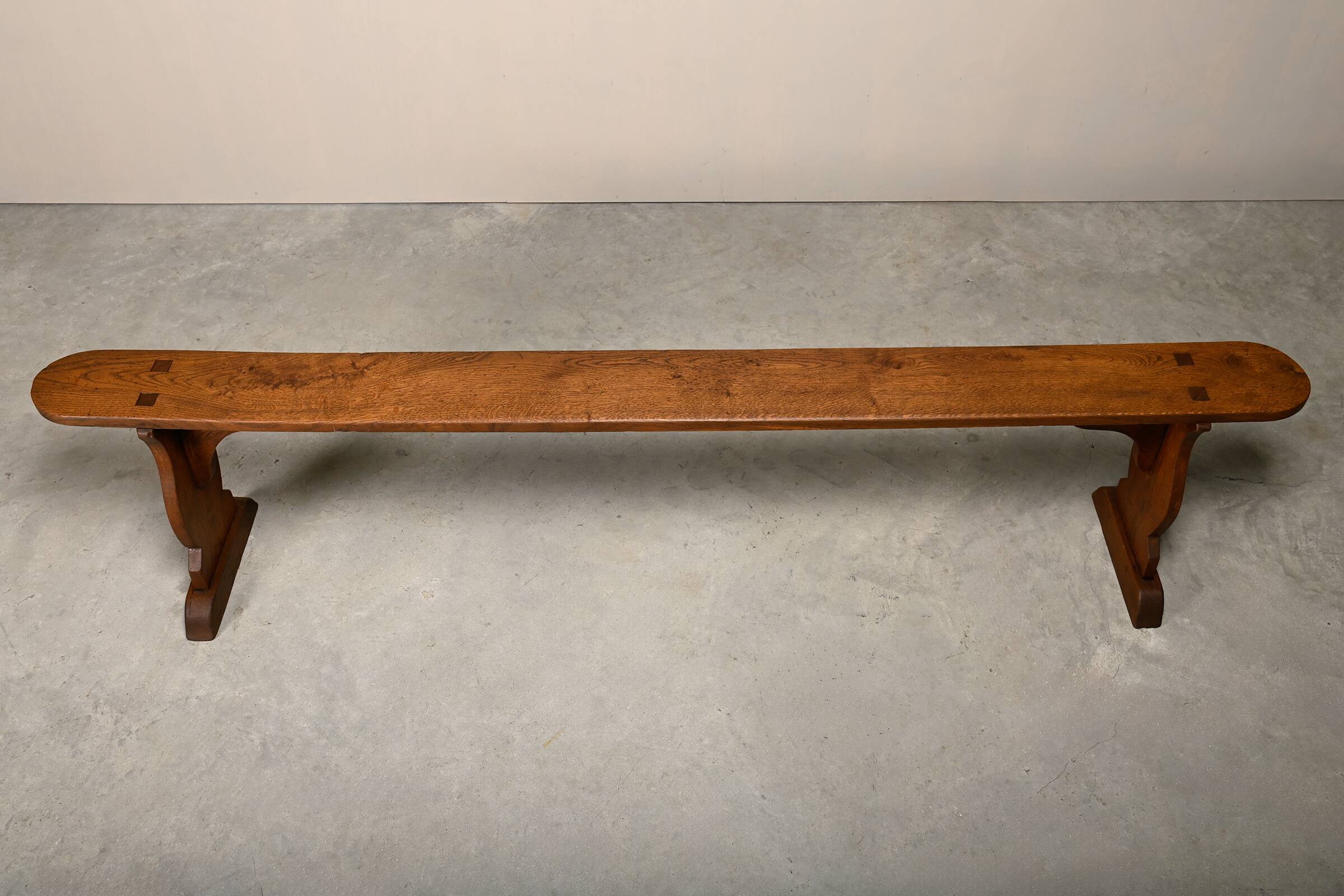 Antique, Primitive and Rustic Farm Benches in solid Oak, France 1920's