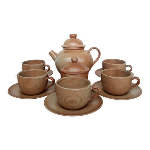 Service à café thé chocolat grès village CNP France vintage