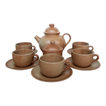 Service à café thé chocolat grès village CNP France vintage