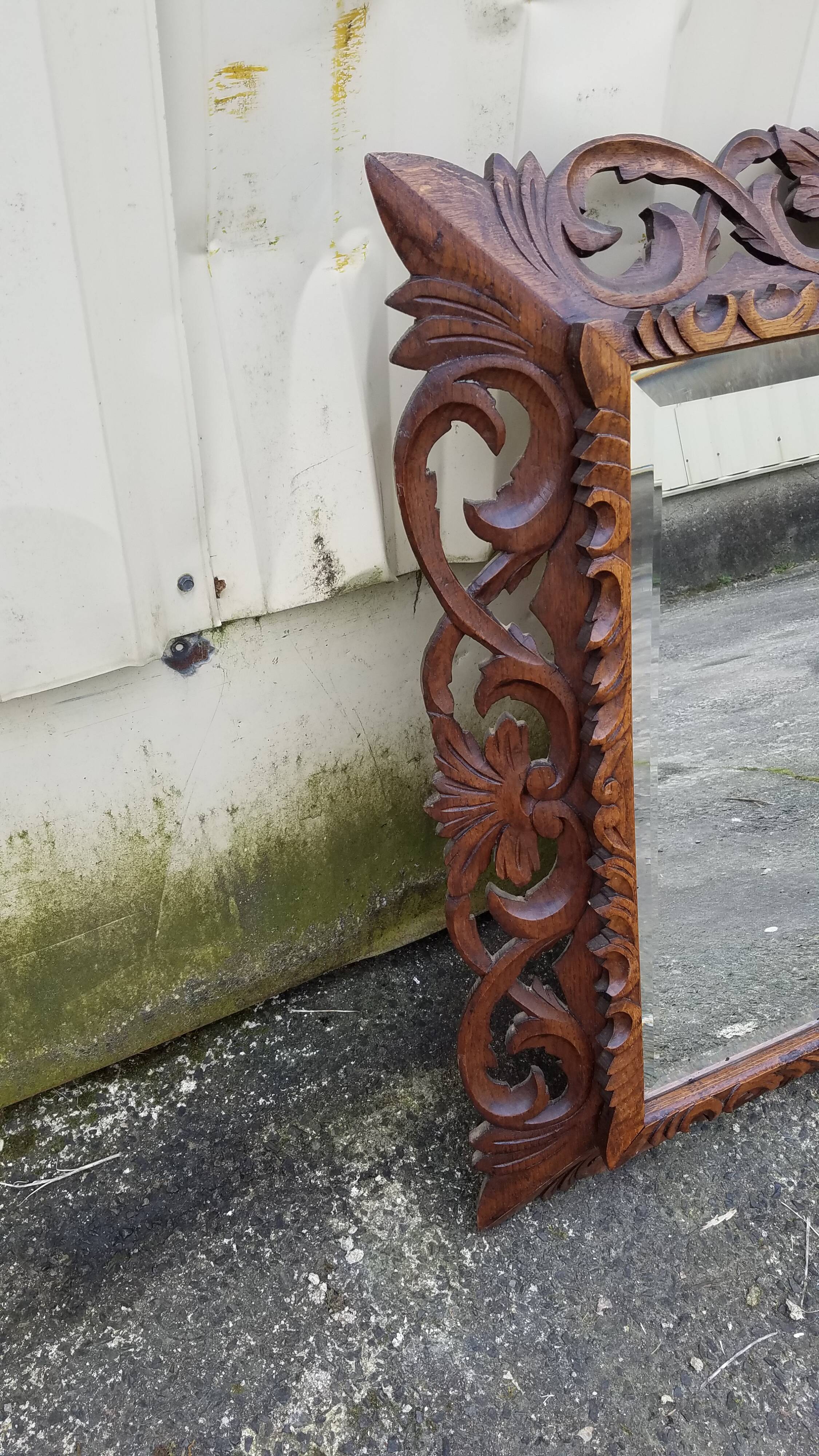 Mirror bevelled wooden frame - 93x75cm