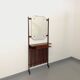 Vintage Italian hall cabinet with mirror and teak shelves
