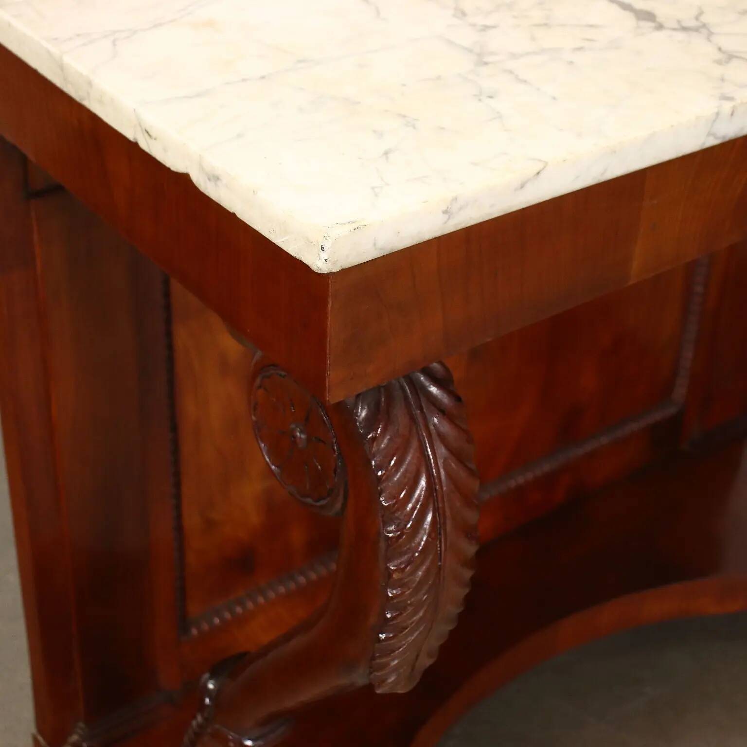 Console restoration in cherry wood Italy 19th century