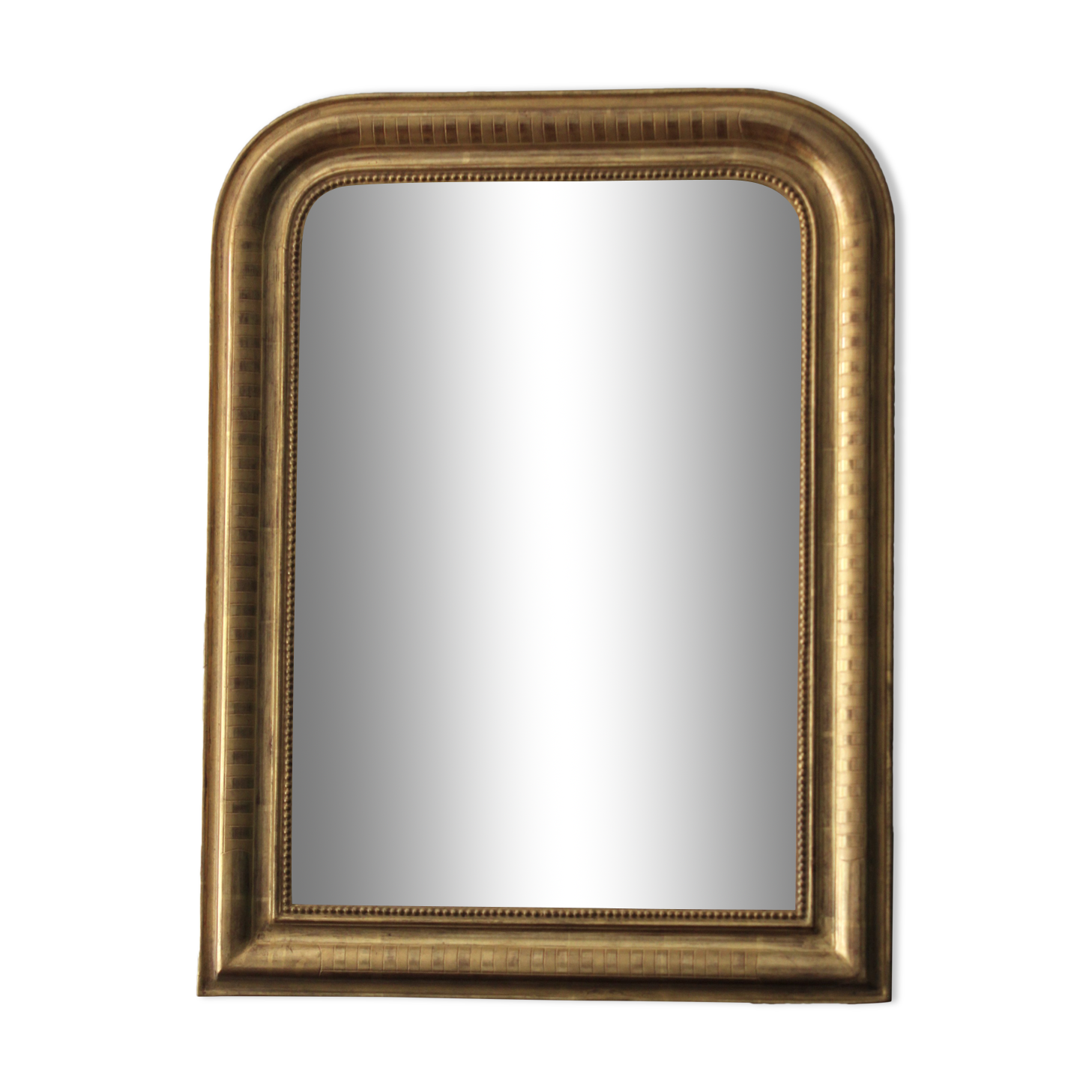 Louis Philippe mirror gilded with gold leaf and original ice dated 1879