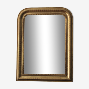 Louis Philippe mirror gilded with gold leaf and original ice dated 1879