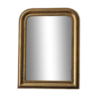 Louis Philippe mirror gilded with gold leaf and original ice dated 1879