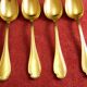 Service 11 spoons mocha gold metal Christofle Alfénide model Pompadour