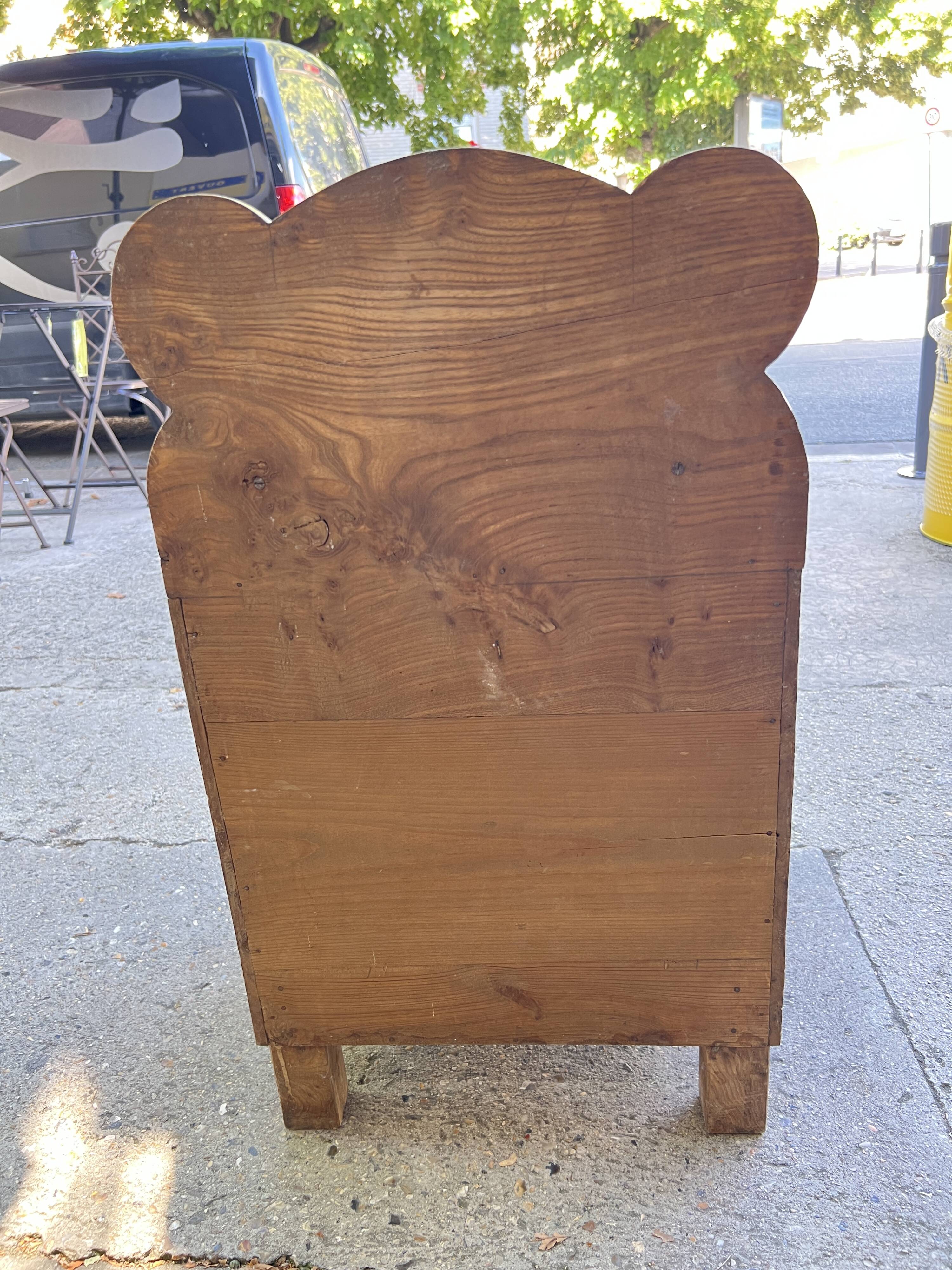 Art Deco bedside in oak and marble
