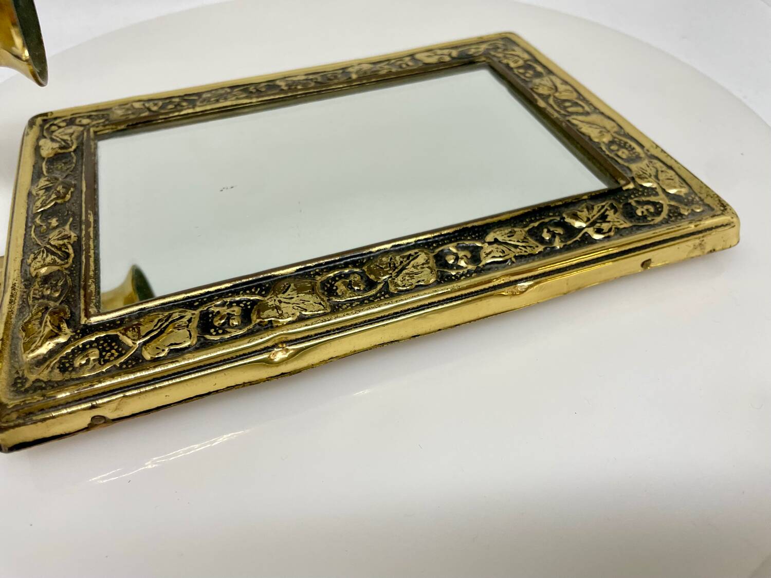 Vintage  Brass Wall mirrored Candle Sconce